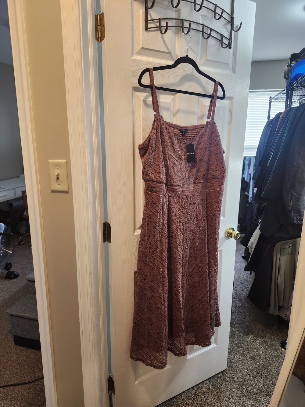Torrid Dusty Rose Lace Midi Dress, NWT, 3X